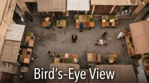 צילום ממעוף הציפור המדגים זווית Bird’s-Eye View בקולנוע